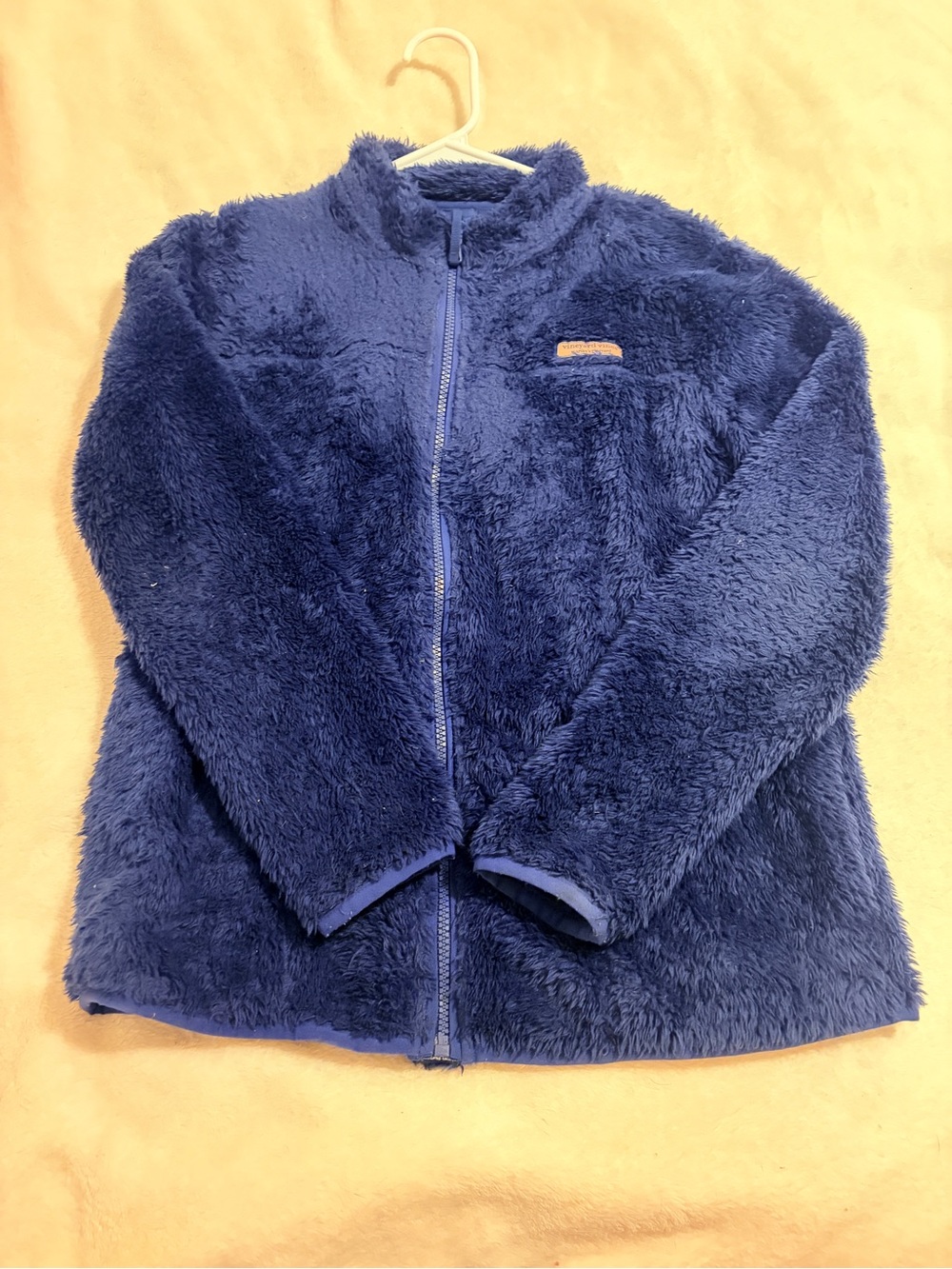 vineyard vines Girls Full Zip Sherpa Fleece Jacket Blue XL (16) 💓🐳